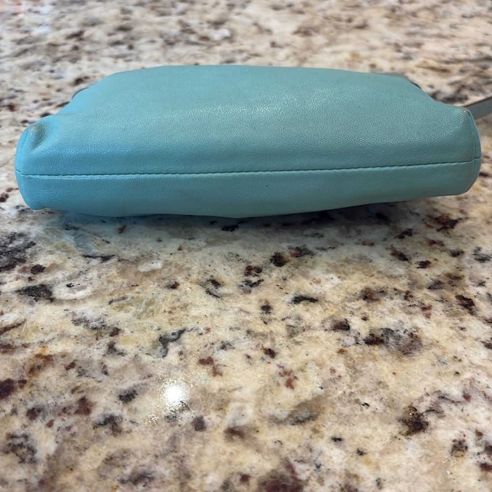 Coach Turquoise Sea Foam Leather Wristlet - Picture 4 of 9